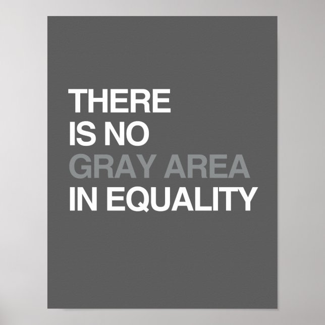 THERE IS NO GRAY AREA IN EQUALITY POSTER (Front)