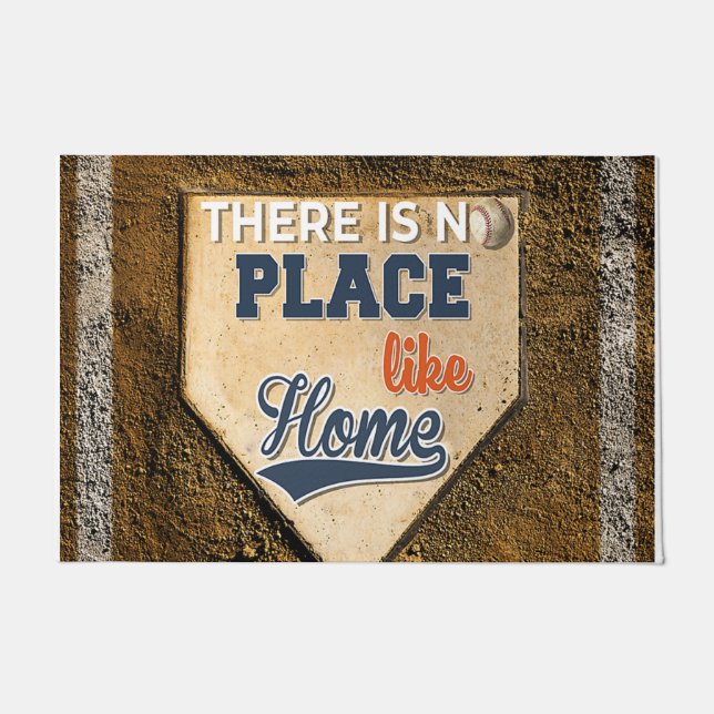 There Is No Place Like Home Mat, Baseball Doormat (Front)