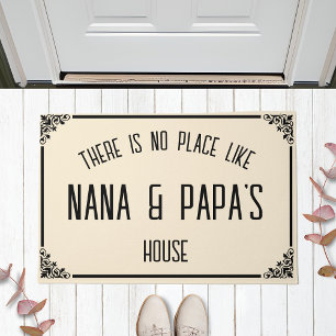 There Is No Place Like NANA & PAPA'S House Cream Doormat