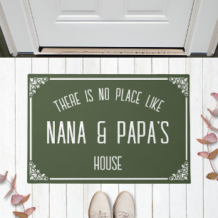 There Is No Place Like NANA & PAPA'S House Olive Doormat