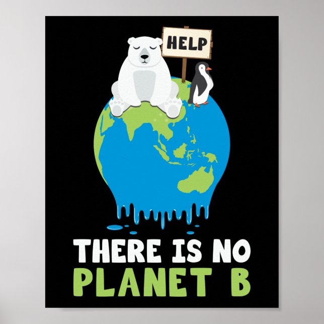 There Is No Planet B  Earth Day Climate Change Poster (Front)