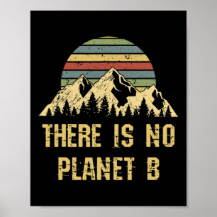 There Is No Planet B Earth Day Glol Warming Distre Poster