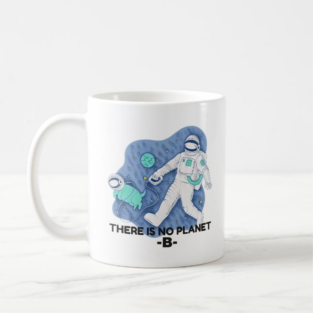 There Is No Planet B - Earth Day (Sketchy Texture) Coffee Mug (Left)