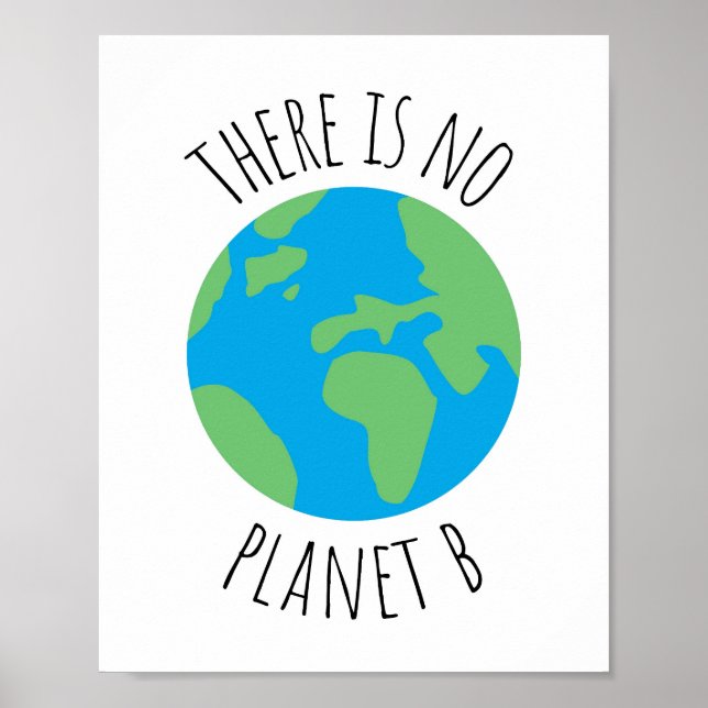 there is no planet b, think green, planet, climate poster (Front)