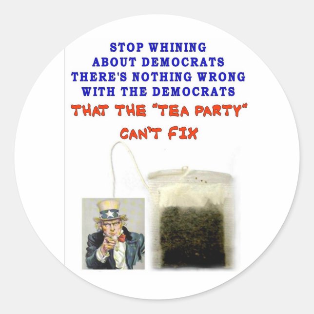 THERE IS NOTHING WRONG WITH DEMOCRATS CLASSIC ROUND STICKER (Front)