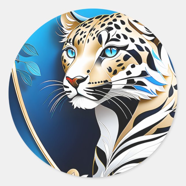 There is something about a leopard that is both re classic round sticker (Front)