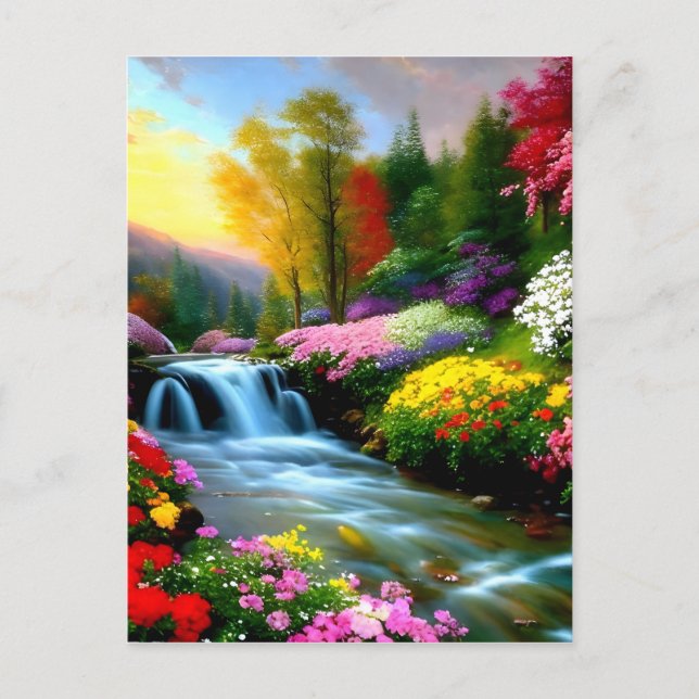 There is something special about small waterfall f postcard (Front)