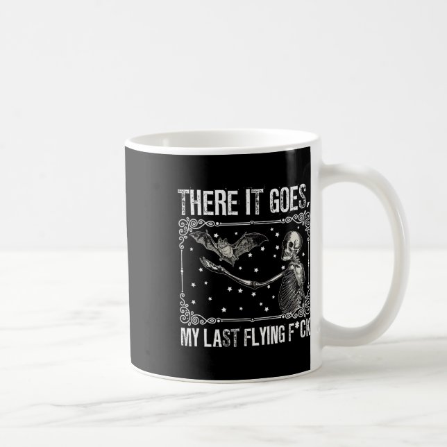 There It Goes My Last Flying Skeleton Fun Hallowee Coffee Mug (Right)