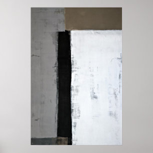 'There It Is' Grey and Brown Abstract Art Poster