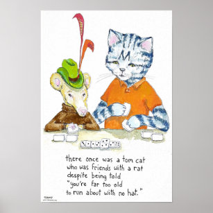 There Once Was A Tom Cat - illustrated poem Poster
