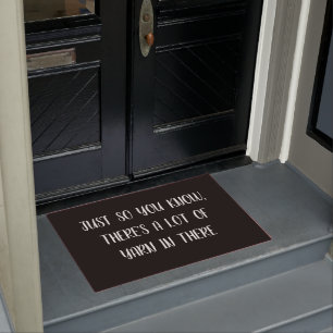 There’s a lot Yarn Black White Knitter Funny Doormat
