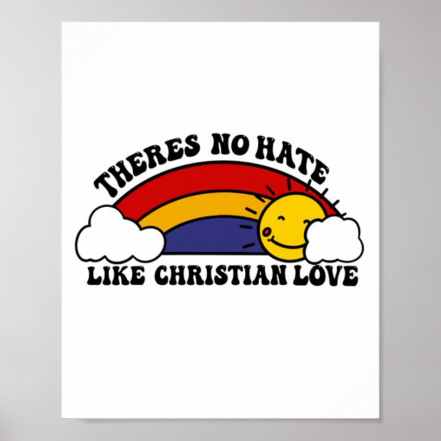 There’s No Hate Like Christian Rainbow Poster (Front)