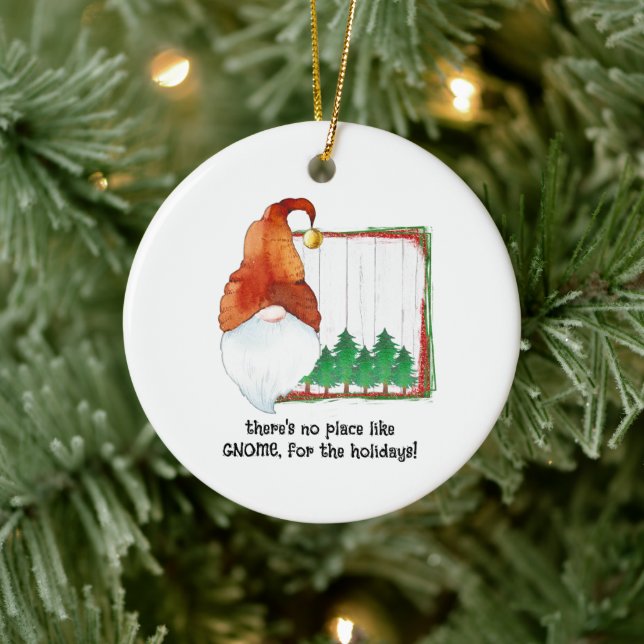 There’s no place like GNOME, for the holidays. Ceramic Ornament (Tree)