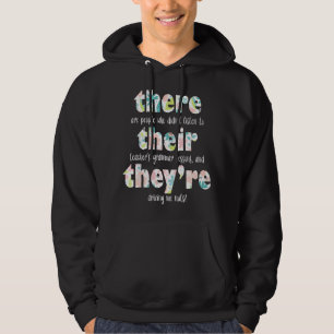 There Their They're English Grammar Teacher Pun Gi Hoodie