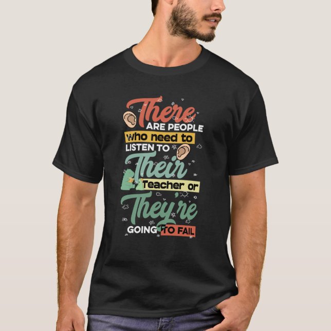 There Their They're English Grammar Teacher Pun T-Shirt (Front)