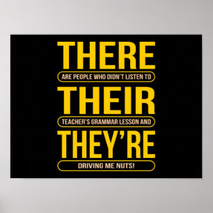 There Their They're English Language Teacher Poster