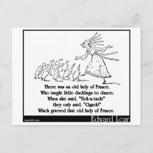 There was an old lady of France Postcard