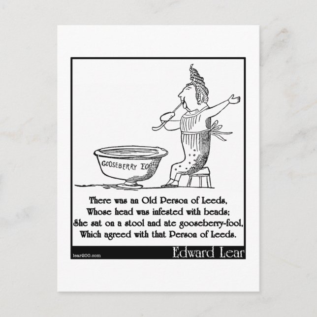 There was an Old Person of Leeds Postcard (Front)