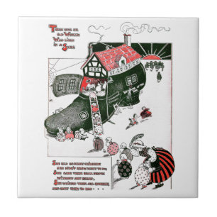 There Was an Old Woman Nursery Rhyme Ceramic Tile