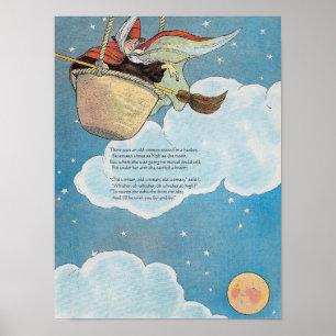 There was an old woman tossed in a basket, Rhyme Poster