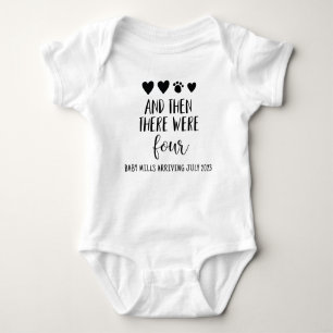 There Were Four with Paw Print Due Date Bodysuit