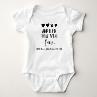 There Were Four with Paw Print Due Date Bodysuit
