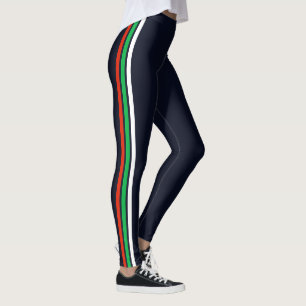 Theree Side Stripe Black Leggings Choose Colours