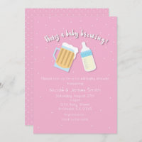 There's A Baby Brewing Beer Mugs Pink Shower