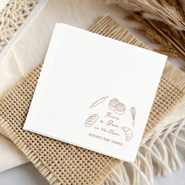 There's a Bun in the Oven Bakery Baby Shower Napkin (Creator Uploaded)