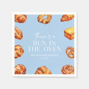There's A Bun In The Oven Bread Baby Shower Napkin