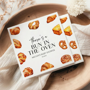 There's A Bun In The Oven Bread Baby Shower Napkin