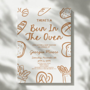There's A Bun In The Oven Whimsical Baby Shower Invitation