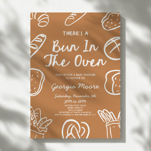 There's A Bun In The Oven Whimsical Baby Shower Invitation