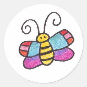 There's A Butterfly On My Sticker! Classic Round Sticker