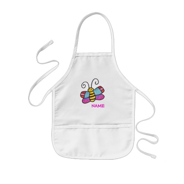 There's A Butterfly on your Paint Smock! Kids Apron (Front)