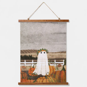 There's A Ghost In The Pumpkin Patch Again Hanging Tapestry