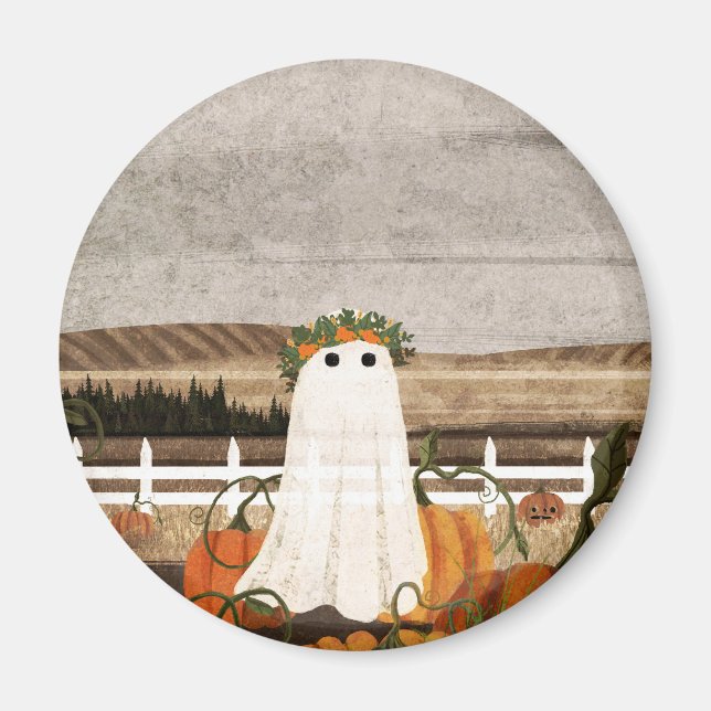There's A Ghost In The Pumpkin Patch Again Magnet (Front)
