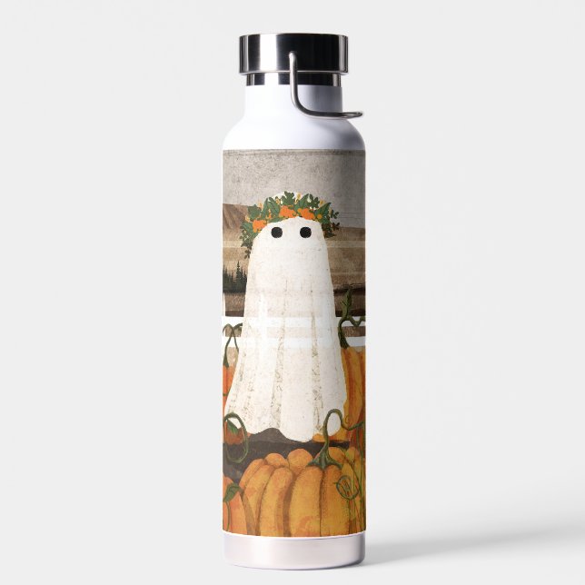 There's A Ghost In The Pumpkin Patch Again Water Bottle (Left)