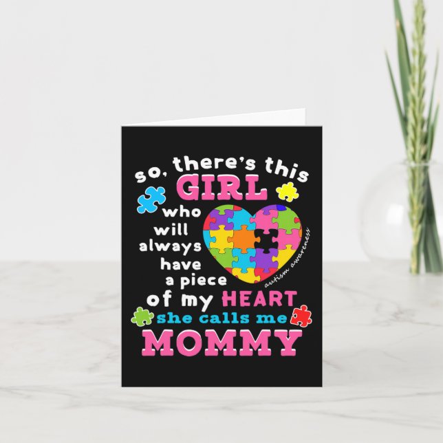 Theres a girl She calls me Mummy  Autism Awareness Card (Front)