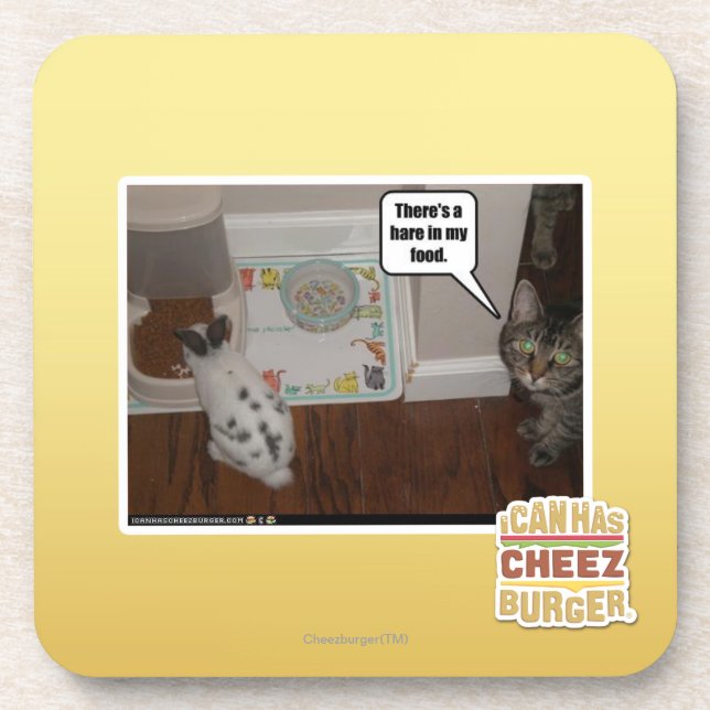 There's a hare in my food. coaster (Front)