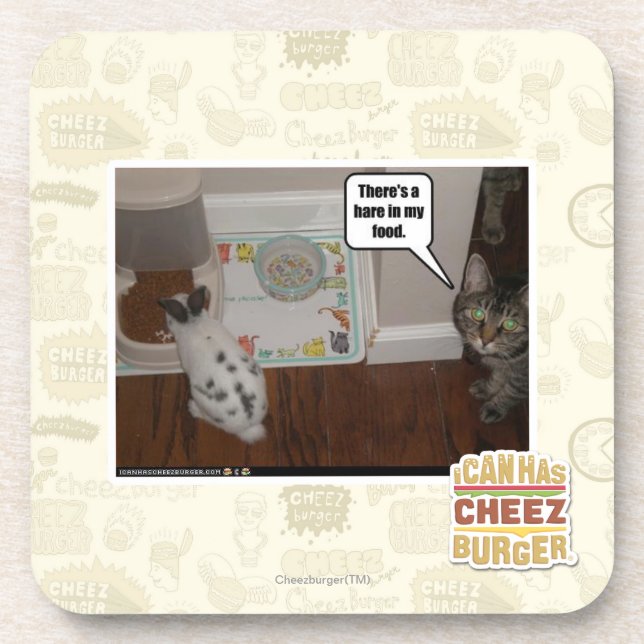 There's a hare in my food. coaster (Front)