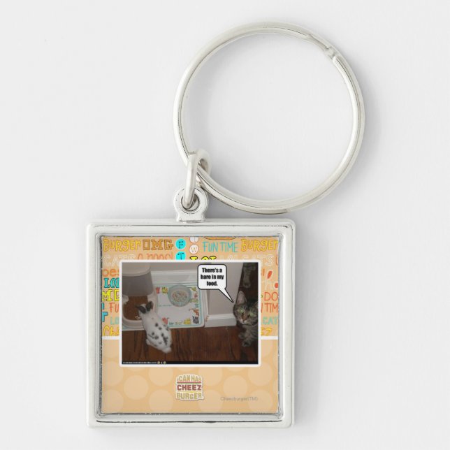 There's a hare in my food. key ring (Front)