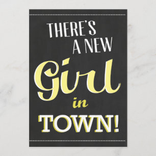 There's A New Girl In Town Baby Shower Invite