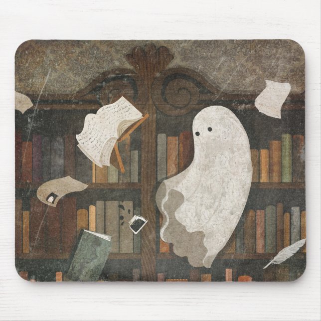 There's A Poltergeist In The Library Mouse Pad (Front)