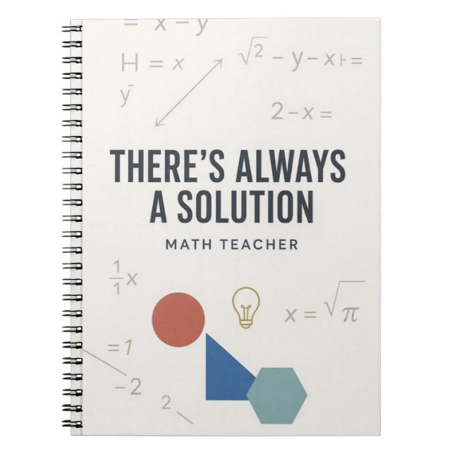 There's Always a Solution Inspirational Math Teach Notebook (Front)