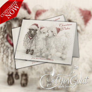 There's Always One - Angora Christmas Goats  Card