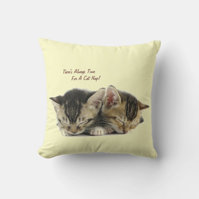 There's Always Time For A Cat Nap Throw Pillow (Front)
