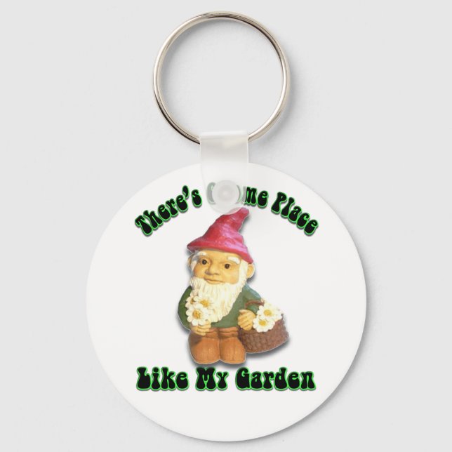There's Gnome Place Like My Garden Keychain (Front)