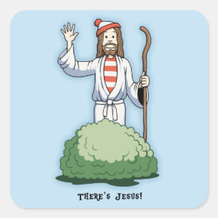 There's Jesus! Square Sticker