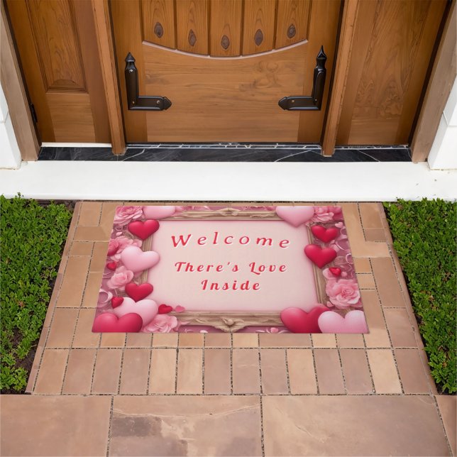 There's Love Inside Valentine's Welcome Mat (Outdoor)